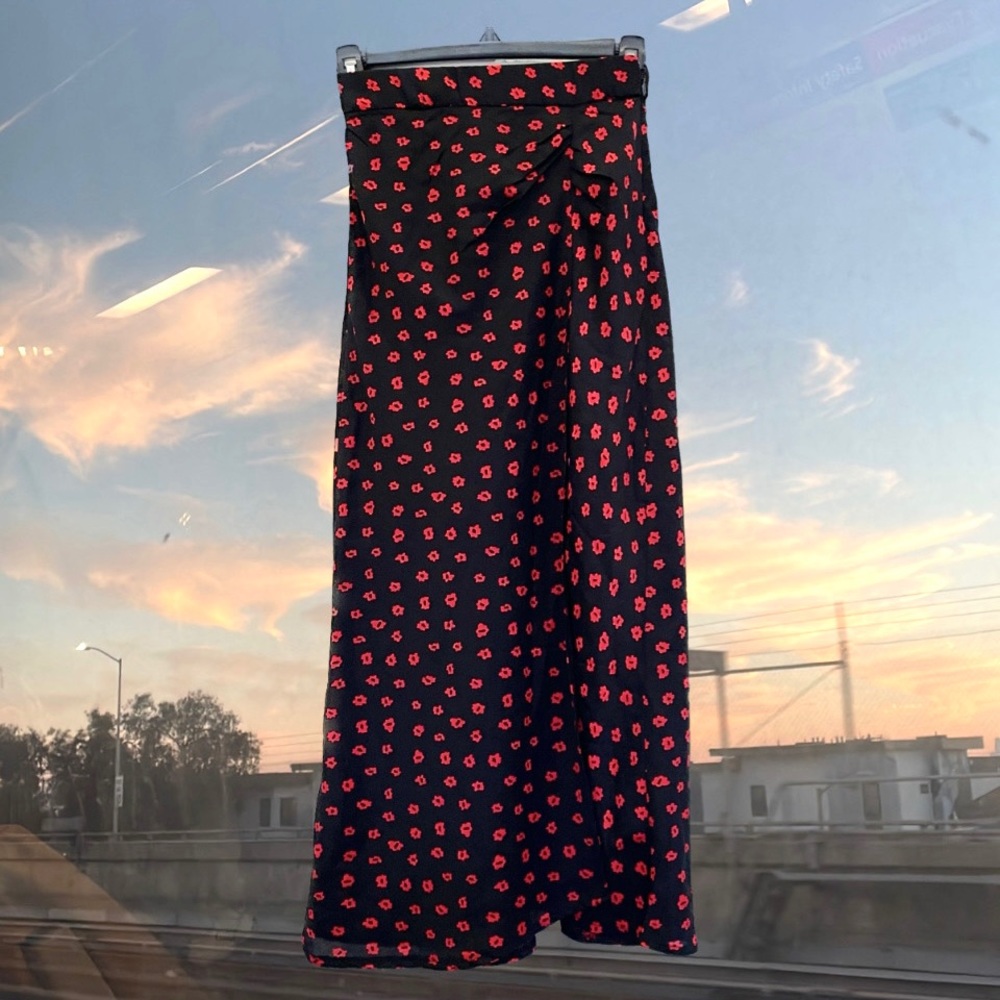 Princess Polly Spring Summer Floral Maxi Lightweight Zipper Slit Pencil Skirt